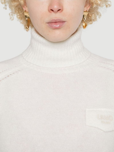 Wool-blend polo-neck with logo