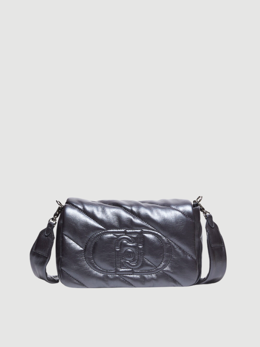 Glossy quilted crossbody bag