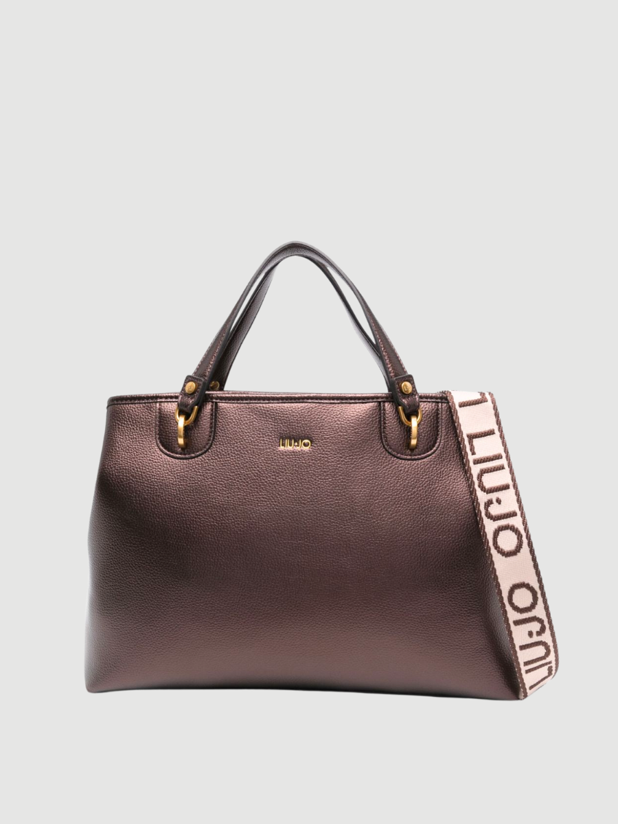 logo-lettering tote bag