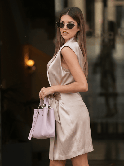 Vestido acetinado Strass FRacomina