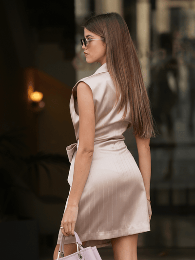 Vestido acetinado Strass FRacomina