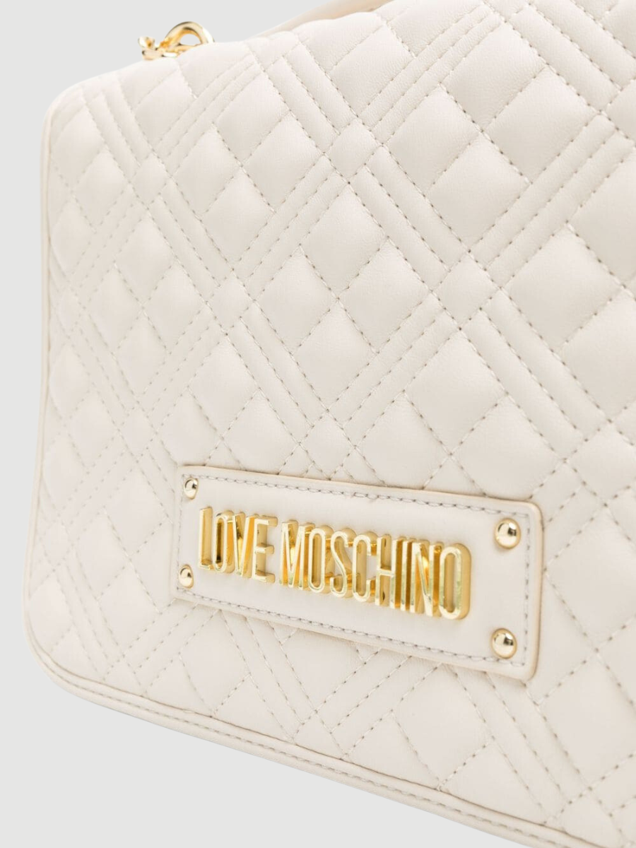 logo-plaque quilted shoulder bag