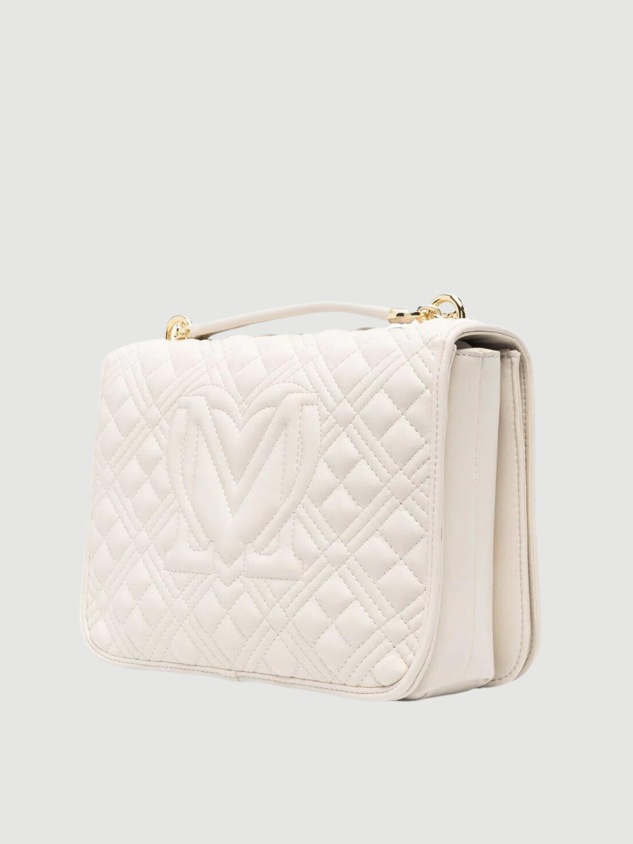 logo-plaque quilted shoulder bag