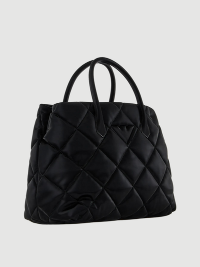 Large handbag in wet-look shiny quilted nylon EA