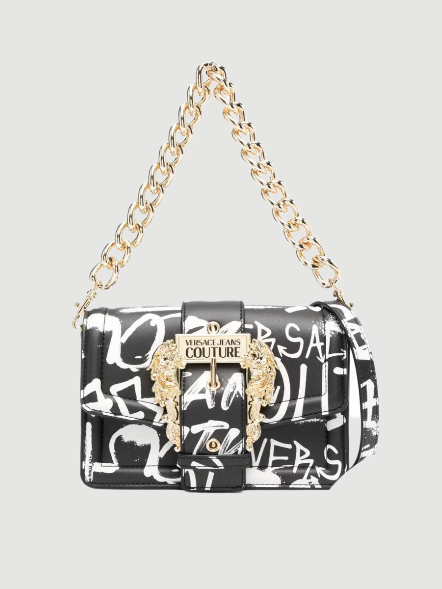 graffiti-print crossbody bag versace