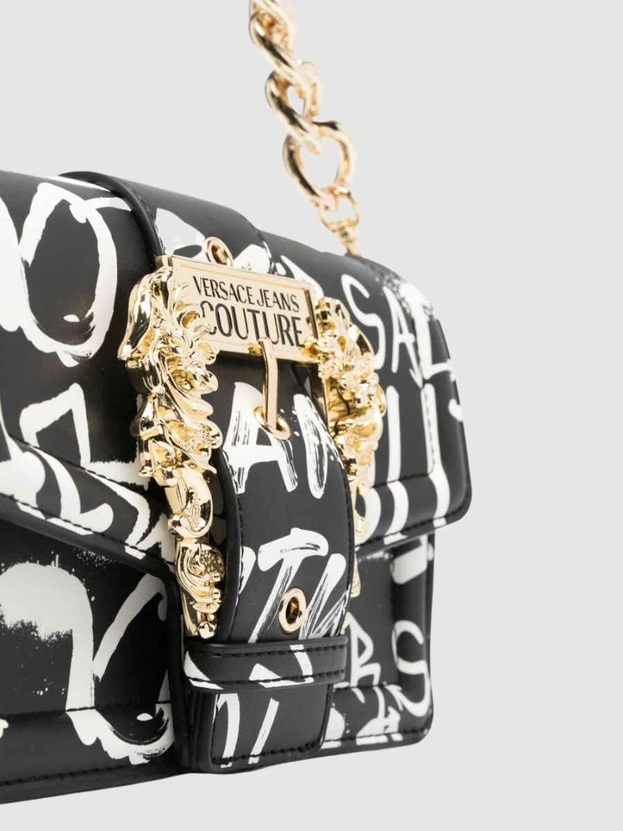 graffiti-print crossbody bag versace