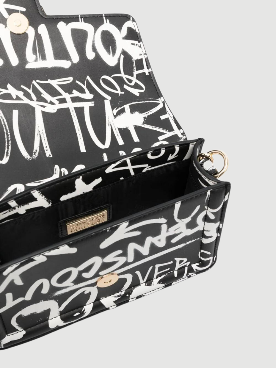 graffiti-print crossbody bag versace