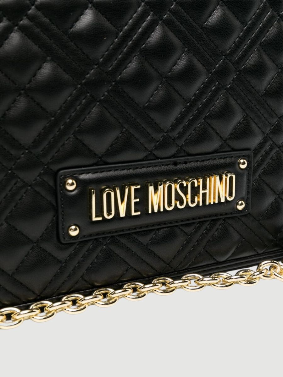 logo-plaque quilted shoulder bag