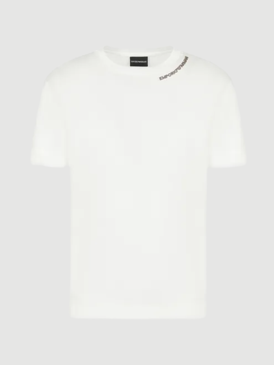 T-shirt logo na gola Emporio Armani